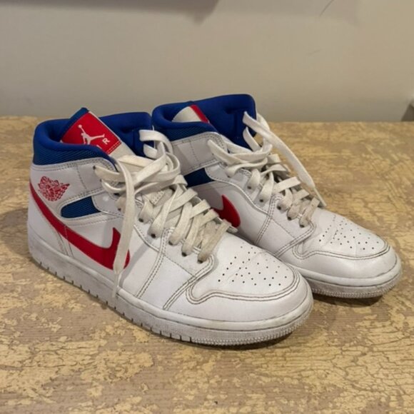 Jordan 1 Mid White Red Royal (Women's) - Picture 3 of 6